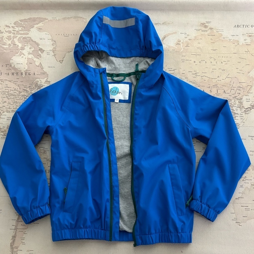 Mini Boden Unisex Hooded Windbreaker Cotton Lined - Zippered Pockets Size 9/10